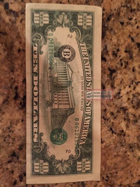 Misprint Ten (10) Dollar Bill