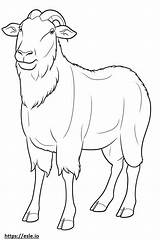 Boer Goat Happy coloring Page sketch template