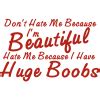 Don't Hate Me Because I'm Beautiful Hate Me Because I Have Huge Boobs T-shirt