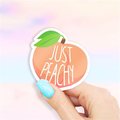 Just Peachy Sticker - Peach stickers | MacBook stickers | laptop ...