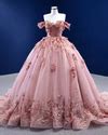 Beautiful Off The Shoulder Lace Appliqued Pink Quinceanera Dress Ball – Siaoryne