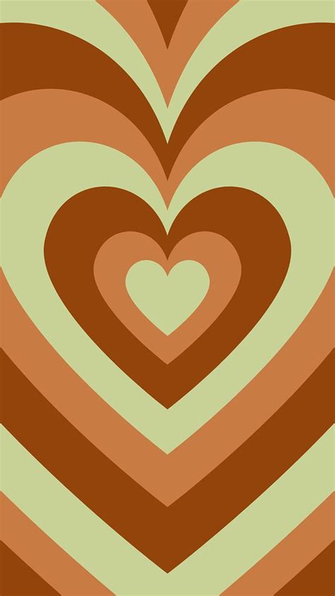 Aesthetic Heart Design Brown and Green, Heart Design Simple, HD phone ...