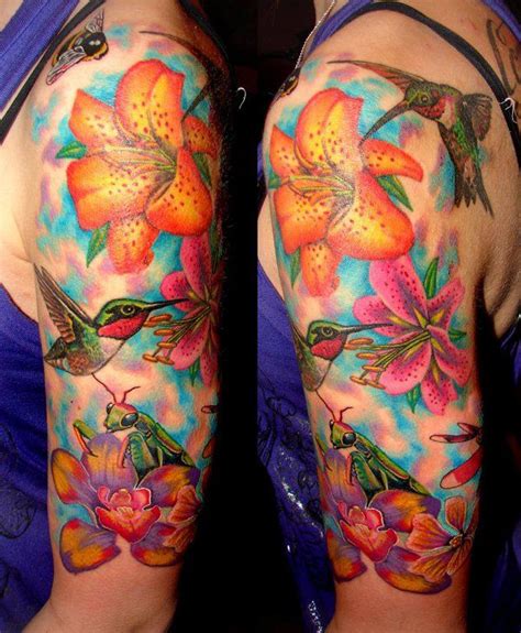 55 Amazing Hummingbird Tattoo Designs | Art and Design | Sleeve tattoos for women, Flower tattoo ...