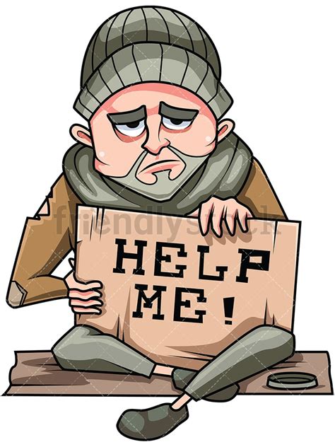 Homeless Man Cartoon - Cartoon Old Sad Homeless Man Royalty Free Vector ...