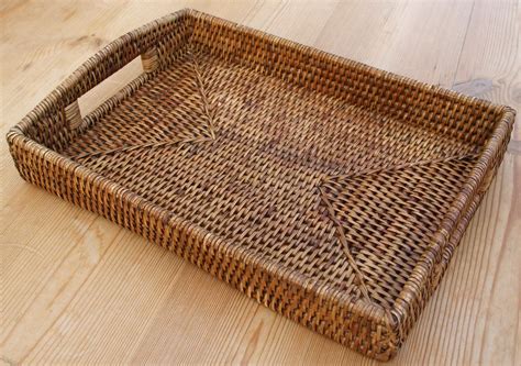 Rattan Weave Tray - Rustic Rattan Diamond Weave Serving Tray S/2 - Rivièra ... : Made of 100% ...