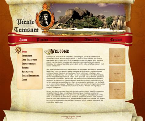 Pirate Treasure Website by chykalophia on DeviantArt