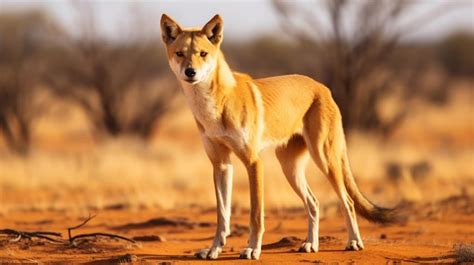 Premium AI Image | Australian dingo looking for a prey in the middle of ...