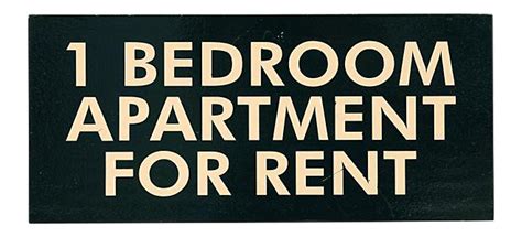 a black and white sign that says 1 bedroom apartment for rent