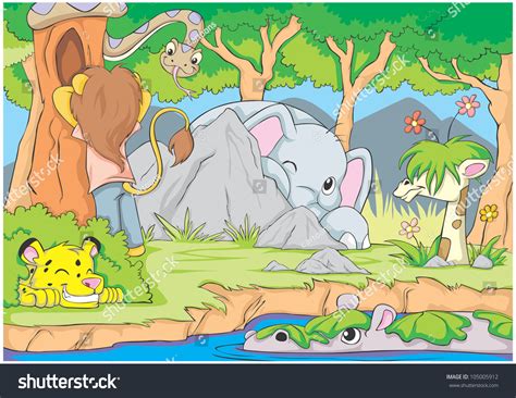 Creative Hide Seek Game By Animals Stock Vector (Royalty Free) 105005912