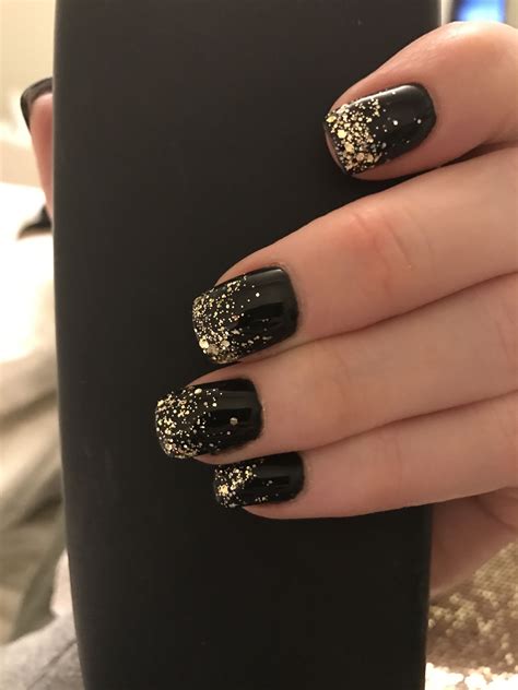 Black and Gold Nail Design