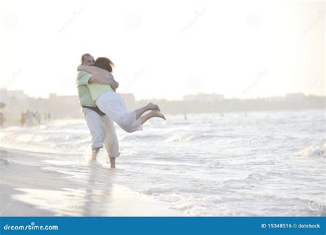 Happy Seniors Couple on Beach Stock Photo - Image of caucasian, couple ...