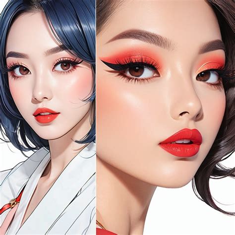 Cartoon-Like Comparison of Makeup Styles | Stable Diffusion Online