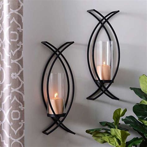 Charlie Crisscross Sconces, Set of 2 | Wall sconces living room, Candle wall sconces, Metal wall ...