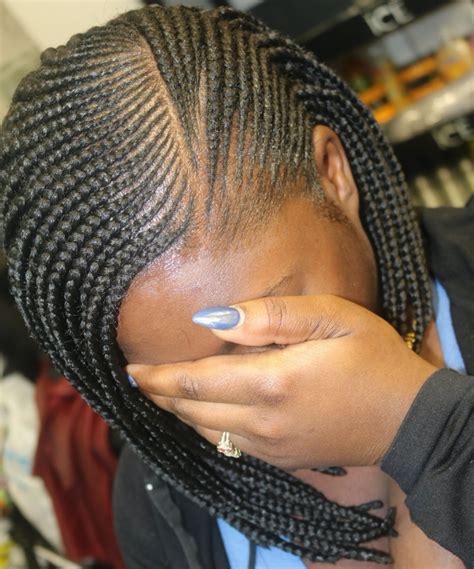 Side Part Cornrow Bob Braids - You can plait the cornrows on any.