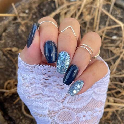 Top 40 Stunning Nail Designs With Glitter 2022(Short & Long) | Blue ...