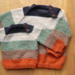 Striped Boy Sweater Knitting Pattern - Raglan Baby Sweater