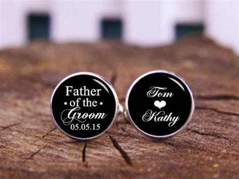 Father Of The Groom, Personalized Cufflinks, Custom Wedding Cufflinks, Custom Name Or Date ...