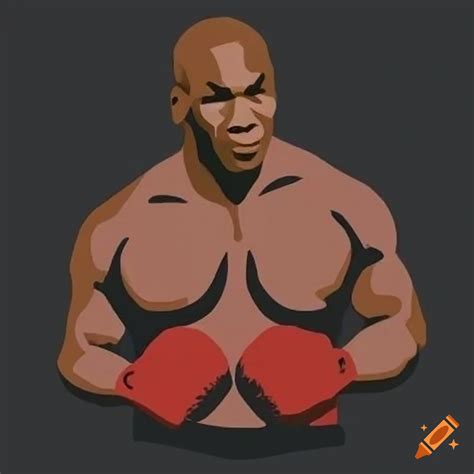 Minimalist character portrait of mike tyson on Craiyon