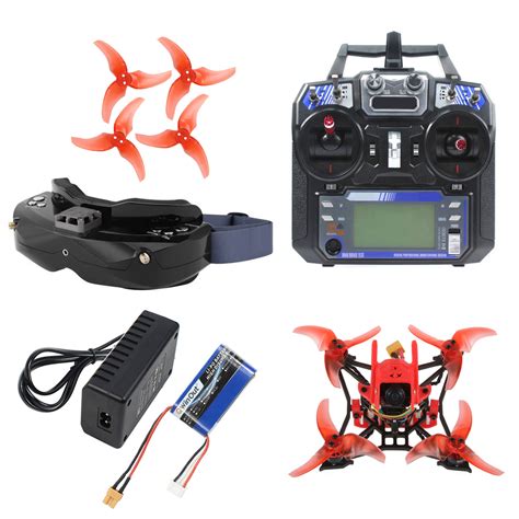QWinOut T100 DIY Indoor FPV Racing Drone Kit with Skyzone 02X FPV Goggles Razer Micro 1200TVL ...
