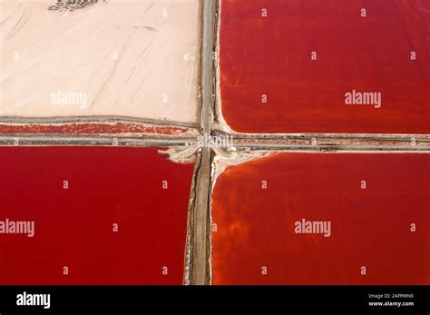 Aerial view of Salt Evaporation Ponds, Walvis Bay, Skeleton Coast, Namib Desert, Namibia Stock ...