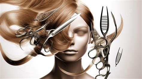 Beauty Salon Hair Background, Free Download, 3d Hairdresser With Hairbrush And Scissors, Hd ...