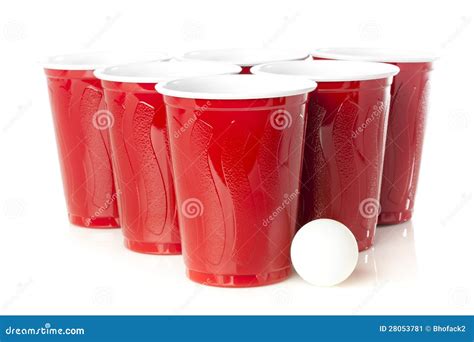 Red Beer Pong Cups stock image. Image of plastic, game - 28053781