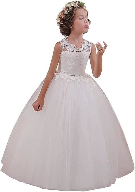 Buy Abaowedding Flower Girl Dresses First Communion Dresses Girls Pageant Dresses Ball Gown Lace ...