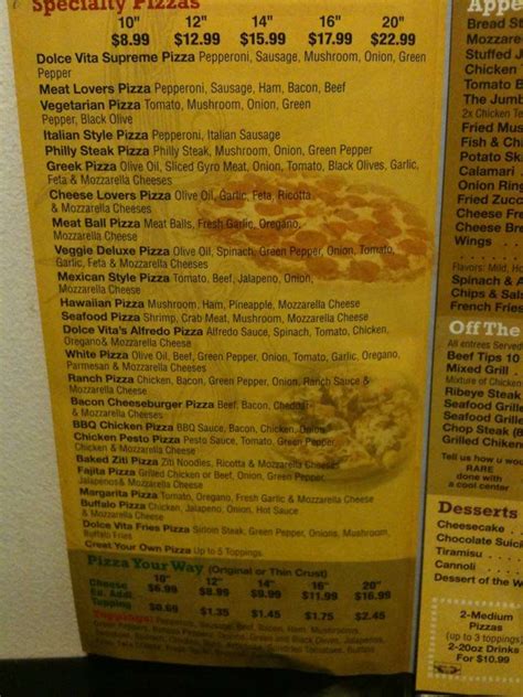 Dolce Vita Pizza Menu, Menu for Dolce Vita Pizza, Melrose, Nashville - Urbanspoon/Zomato