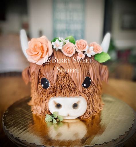 Highland cow cake | Cow cakes, Cow birthday cake, Cow birthday