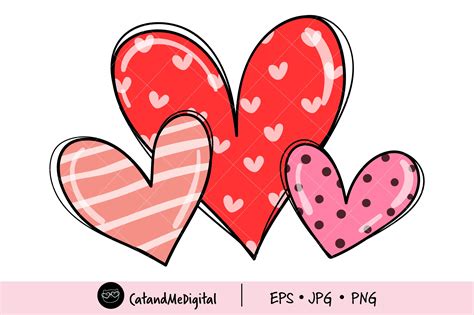Valentines Day Hearts Png. Graphic by CatAndMe · Creative Fabrica