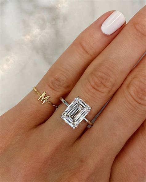Yellow Gold Emerald Cut Engagement Rings