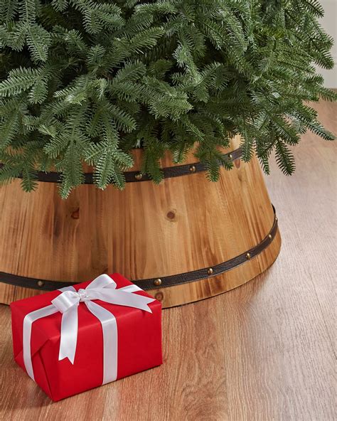 Wooden Barrel Christmas Tree Collar | Balsam Hill