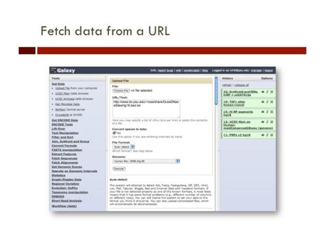 The Galaxy bioinformatics workflow environment