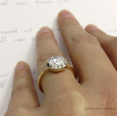 Jessica McCormack Round Brilliant Button-Back Engagement Ring {diamond ...