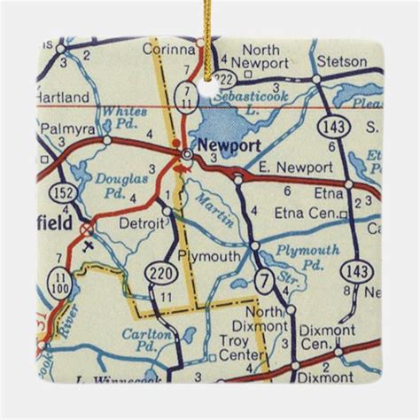 Newport Maine Vintage Map Ceramic Ornament | Zazzle.co.uk