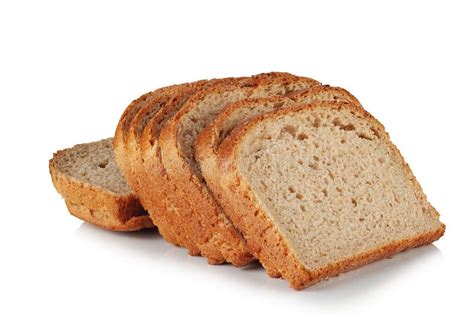 Bread Slices on a White Background Stock Photo - Image of closeup ...