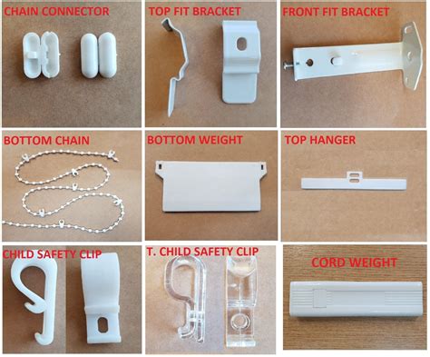 Vertical Blind Spare Parts 89mm & 127mm Fabric Weights, Chain, Brackets, Hangers | eBay