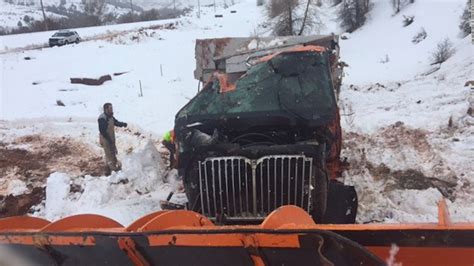 Snowplow hit by semi-truck, crashes into Utah canyon - CNN