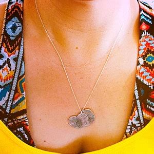 Fingerprint Jewelry Heart Charm Fingerprint Necklace | Etsy