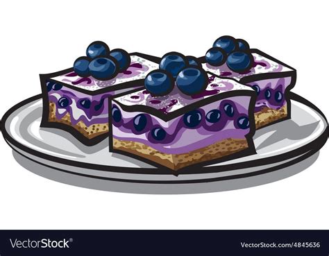 Blueberry cake vector image on VectorStock | Blueberry cake, Cake ...