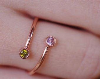 Dual Birthstone Ring-Mothers Ring Birthstones-Couples