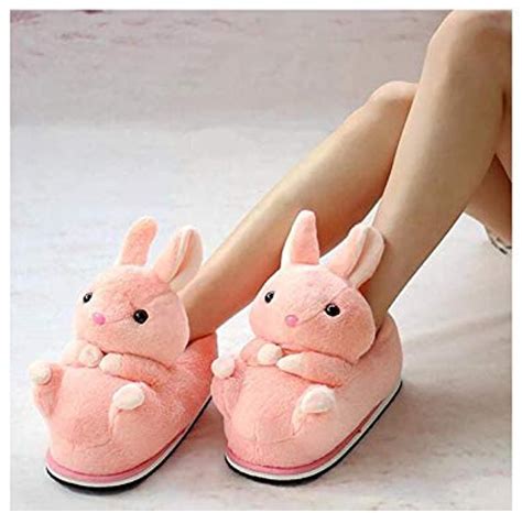 Womens Cute Animal Slippers Novelty Cozy Fuzzy Slippers Soft Plush ...