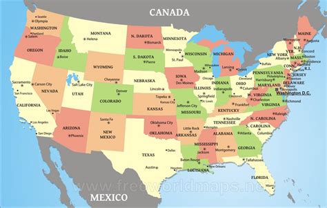 Free Map Of Usa States With Names - Guenna Holly-Anne