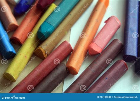 Close Up View of Pastel Crayons Stock Photo - Image of illustrators, artwork: 214193042