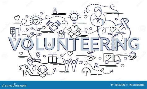 Flat Colorful Design Concept for Volunteering. Stock Vector ...