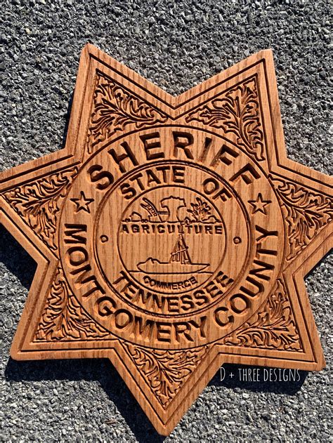 Wooden Montgomery County Sheriffs Office Badge or Patch // | Etsy