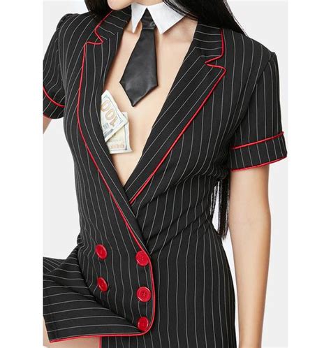 Halloween Sexy Gangster Mob Wife Costume - Black | Dolls Kill