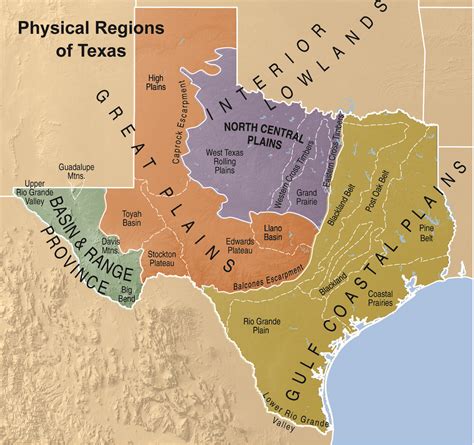 Physical Regions | Texas geography, Guadalupe mountains, Rio grande valley