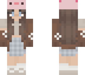 girl with axolotl hat | Minecraft Skin