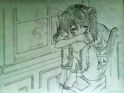 lonely anime girl by xinje on DeviantArt